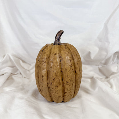 Textured Tan Decorative Pumpkin