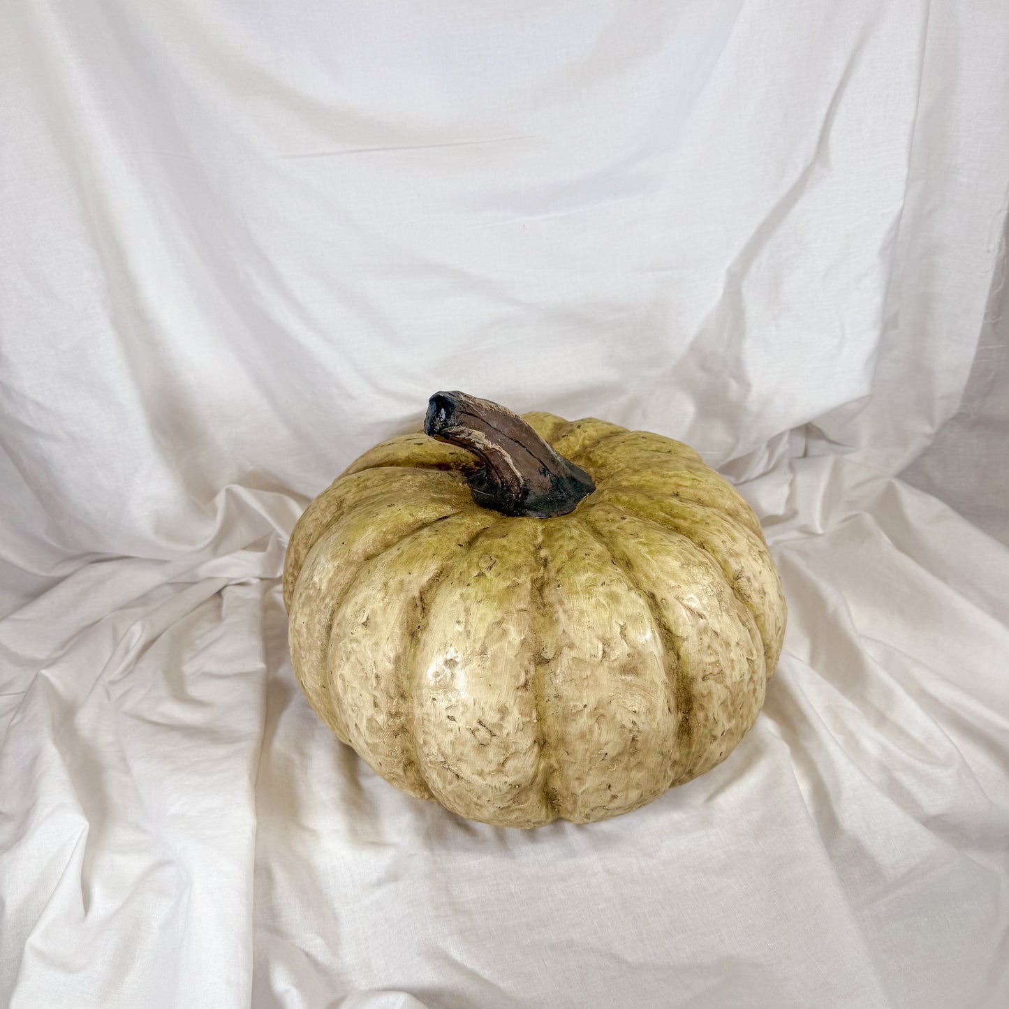 Textured Beige Decorative Pumpkin