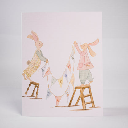 Bunny Parents Birthday Greeting Card