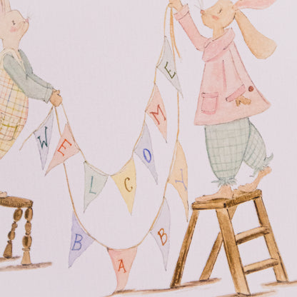 Bunny Parents Birthday Greeting Card