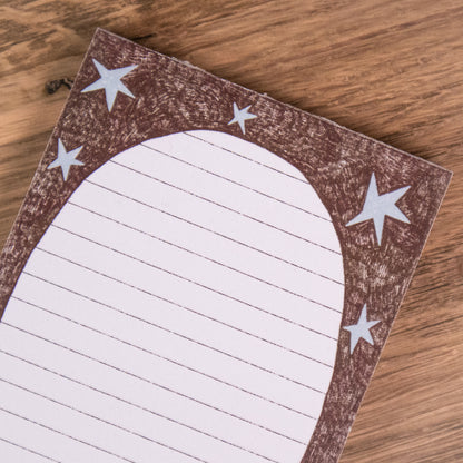 Brown And Blue Stars Notepad