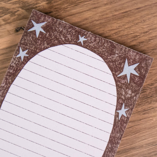 Brown And Blue Stars Notepad