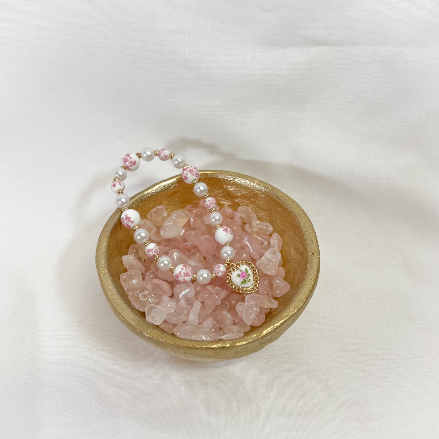 Vintage Heart Porcelain Bracelet