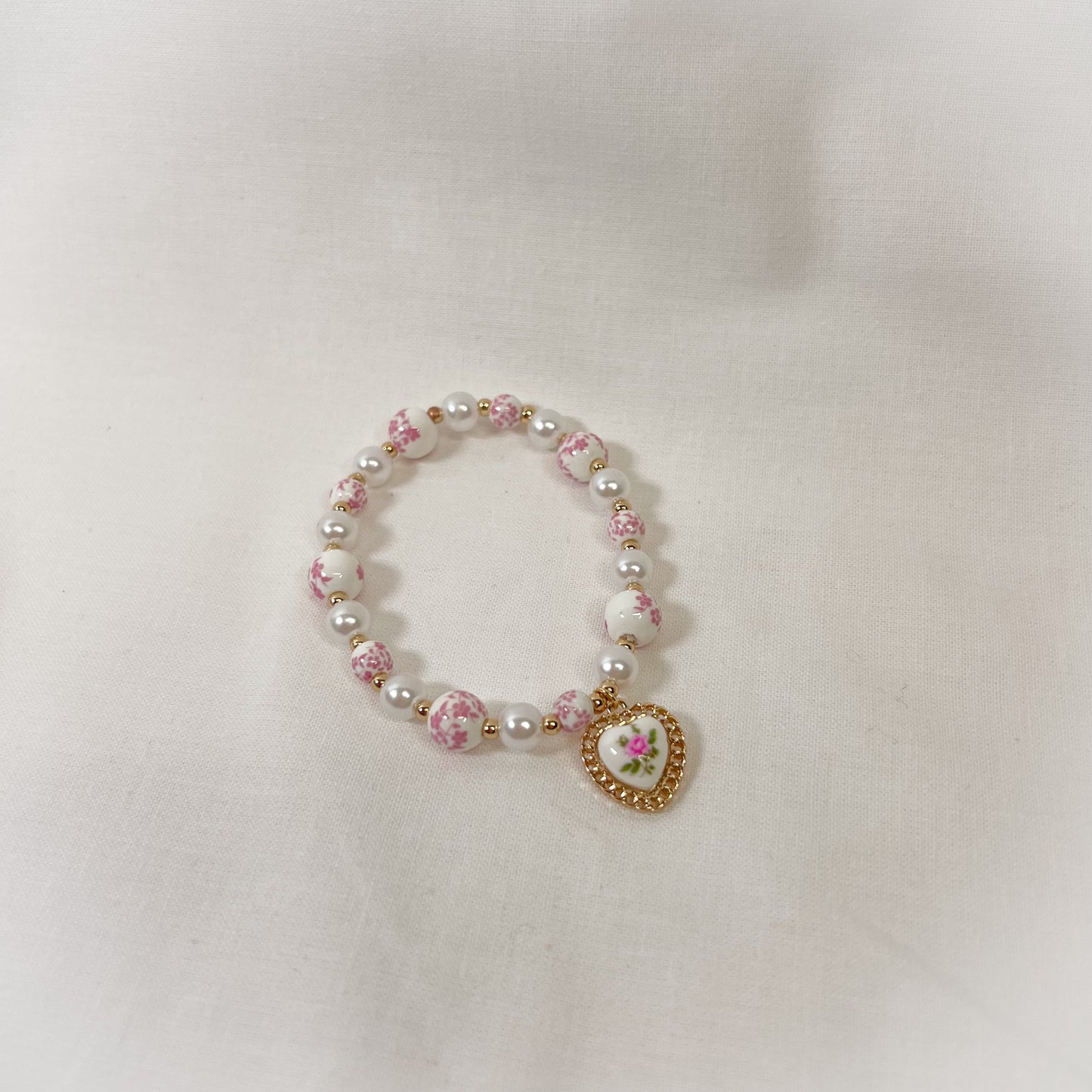 Vintage Heart Porcelain Bracelet
