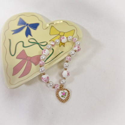 Vintage Heart Porcelain Bracelet