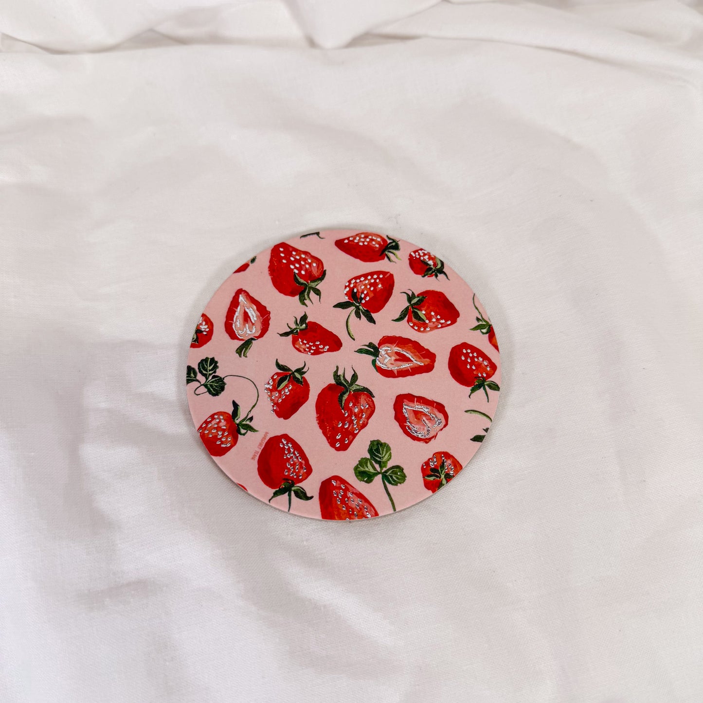 Strawberries Cork Coaster