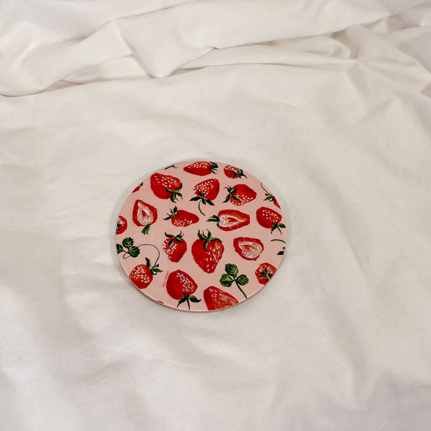 Strawberries Cork Coaster
