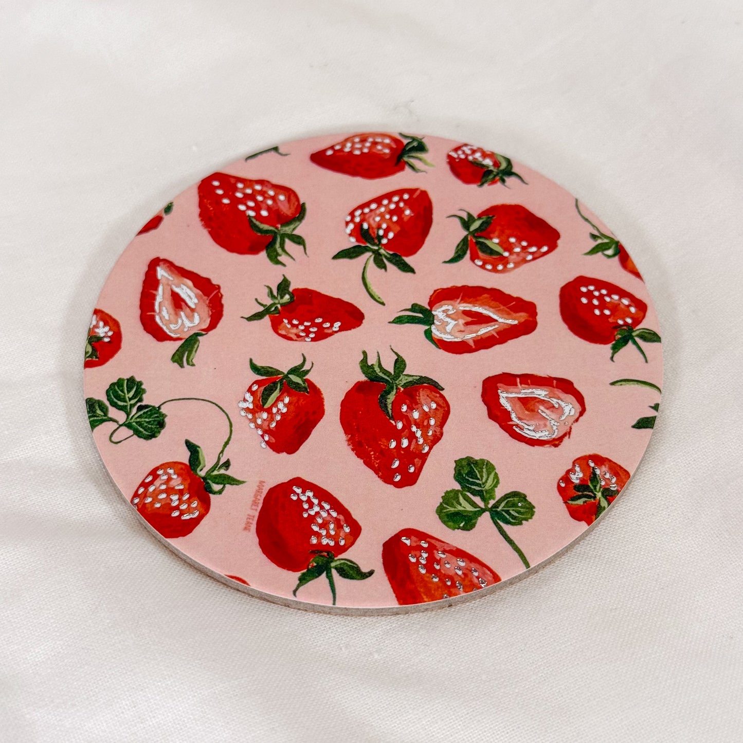 Strawberries Cork Coaster