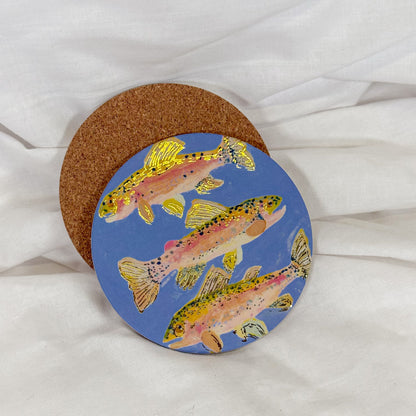 Pastel Fish Cork Coaster
