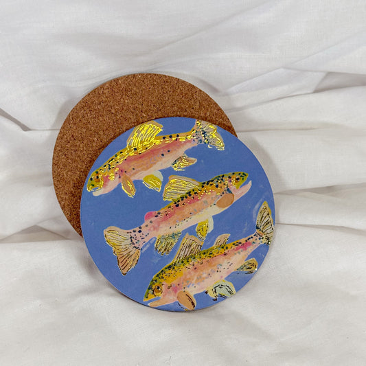 Pastel Fish Cork Coaster