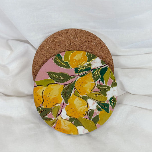 Lemons Cork Coaster