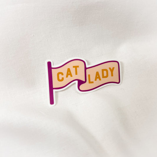 Cat Lady Flag Vinyl Sticker