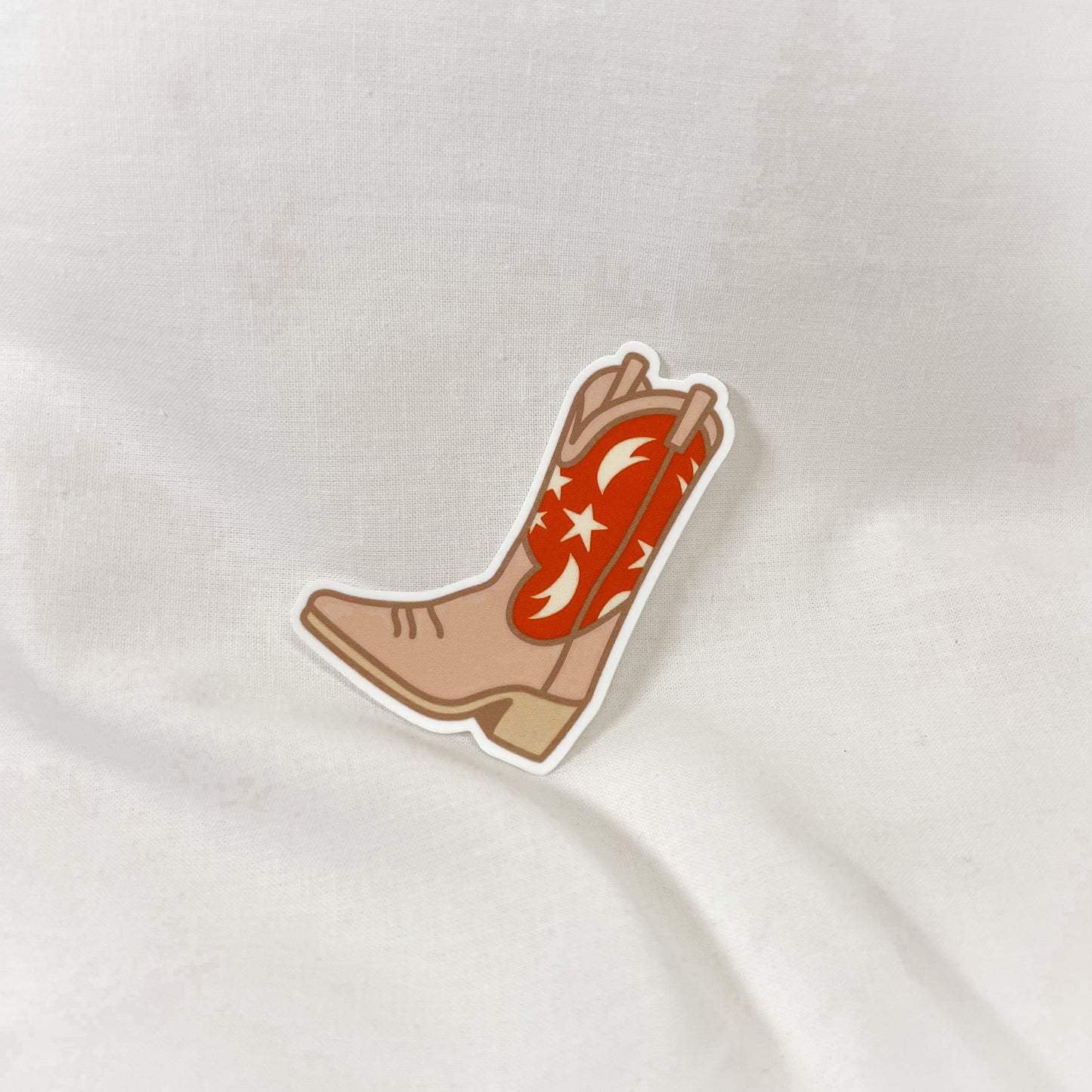 Pink Cowboy Boot Vinyl Sticker
