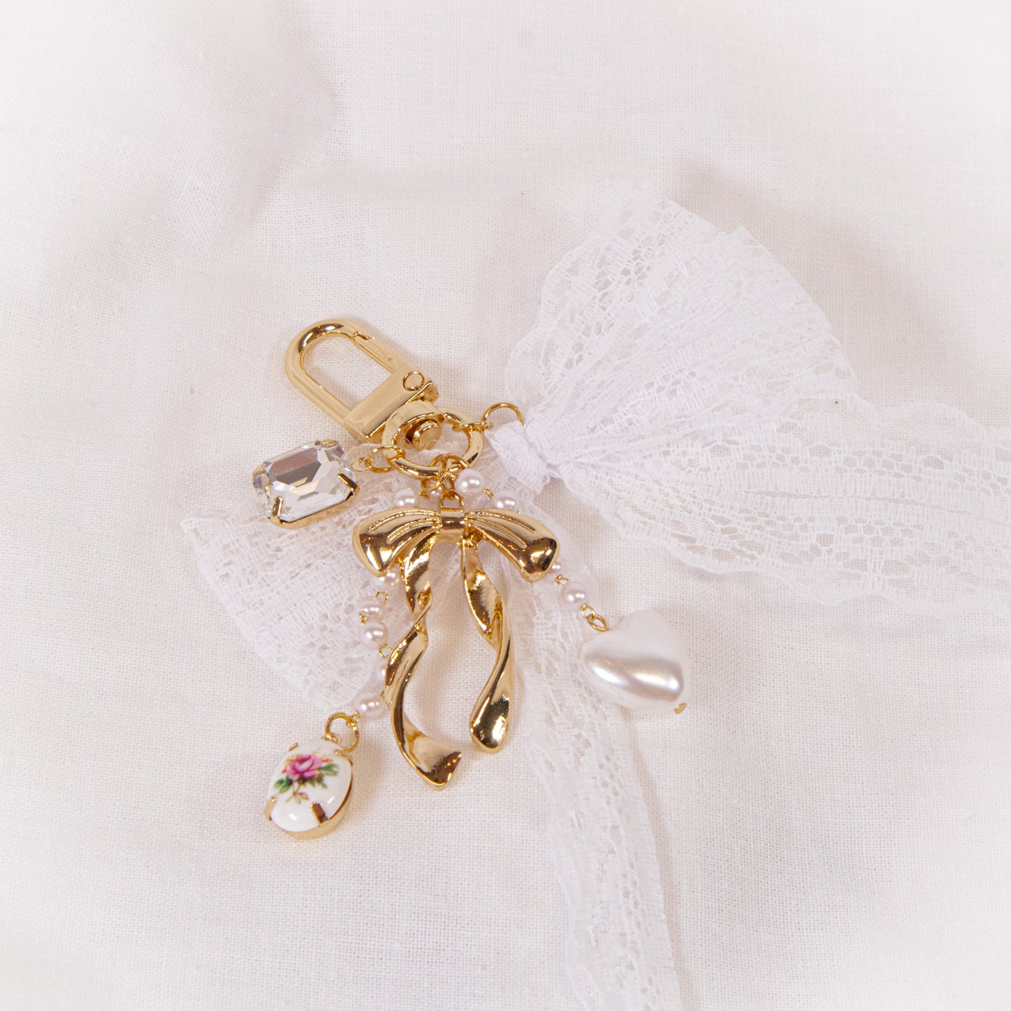 Lace Bow Bag Charm Keychain