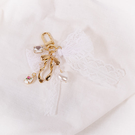 Lace Bow Bag Charm Keychain