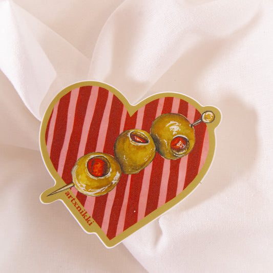 Olive Heart Vinyl Sticker