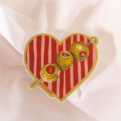 Olive Heart Vinyl Sticker