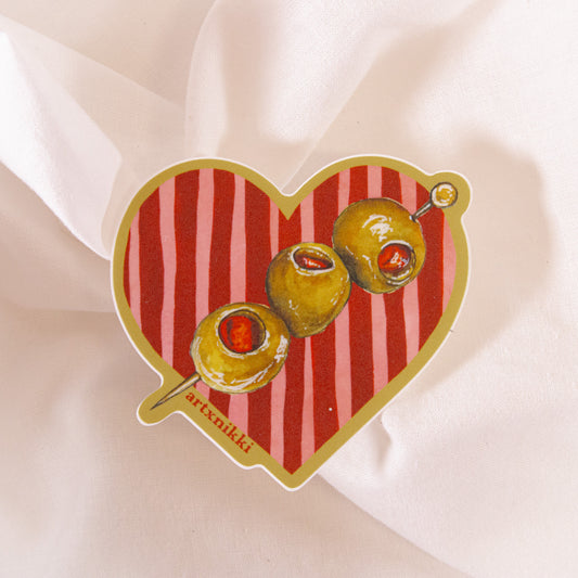 Olive Heart Vinyl Sticker