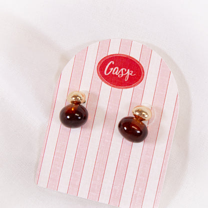 Oval Drop Two Tone Earrings
