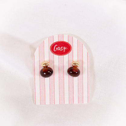 Oval Drop Two Tone Earrings