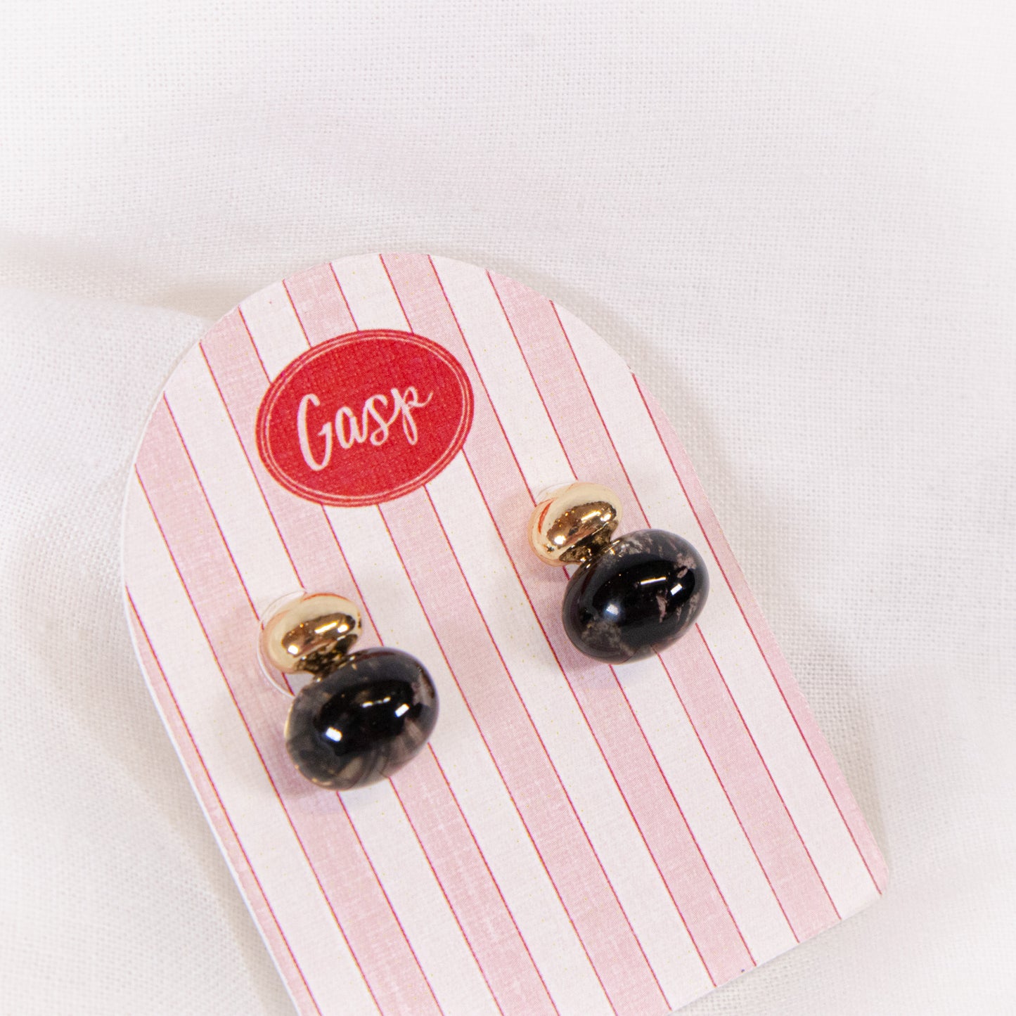 Oval Drop Two Tone Earrings
