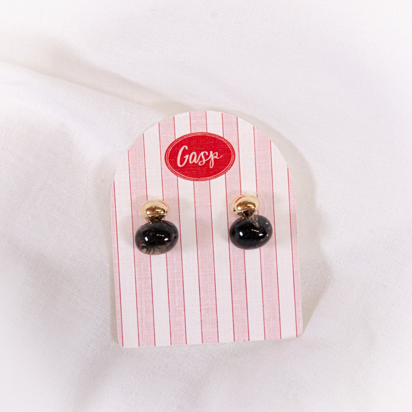 Oval Drop Two Tone Earrings