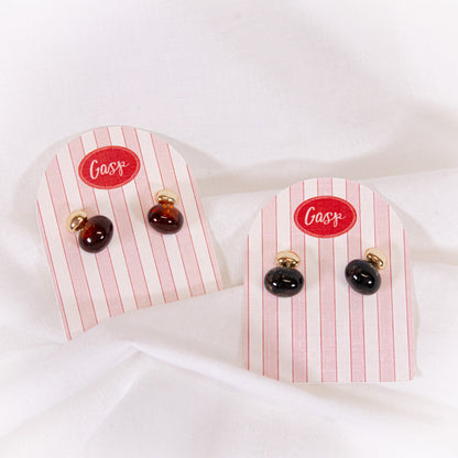 Oval Drop Two Tone Earrings