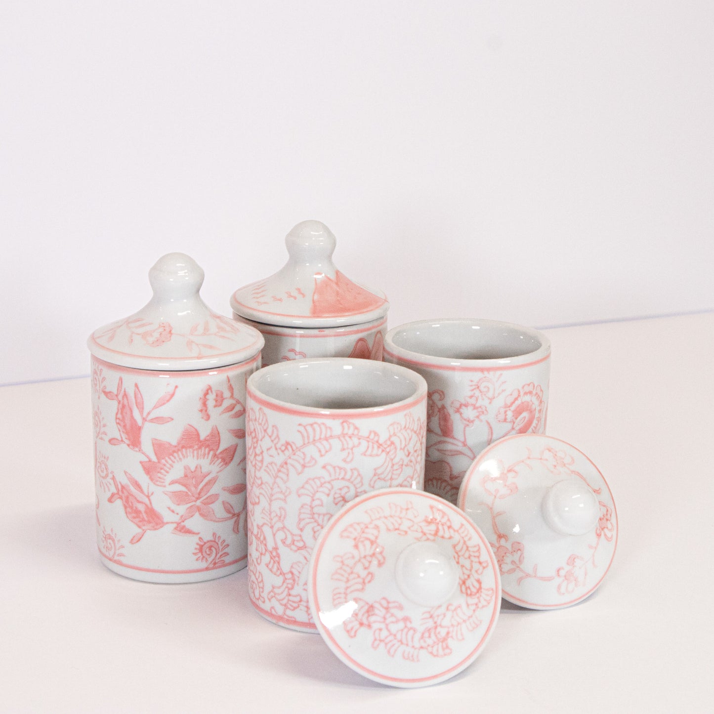 Pink Floral Spice Jar