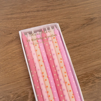 Pink Star Cake Candles By Meri Meri
