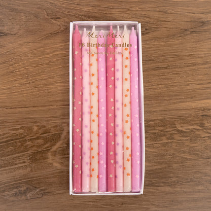 Pink Star Cake Candles By Meri Meri