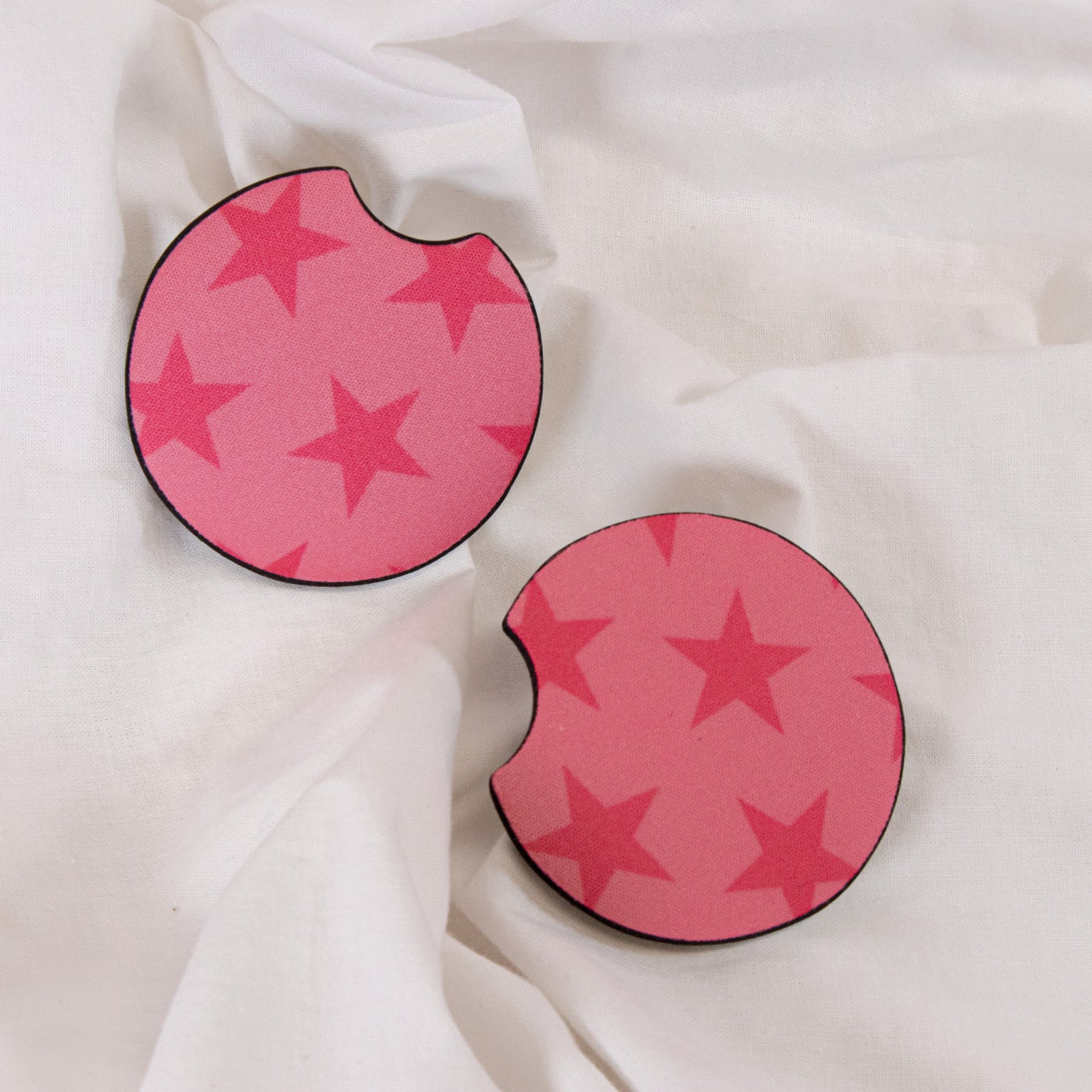 Pink Stars Car Coaster Set