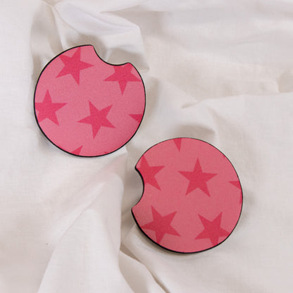 Pink Stars Car Coaster Set