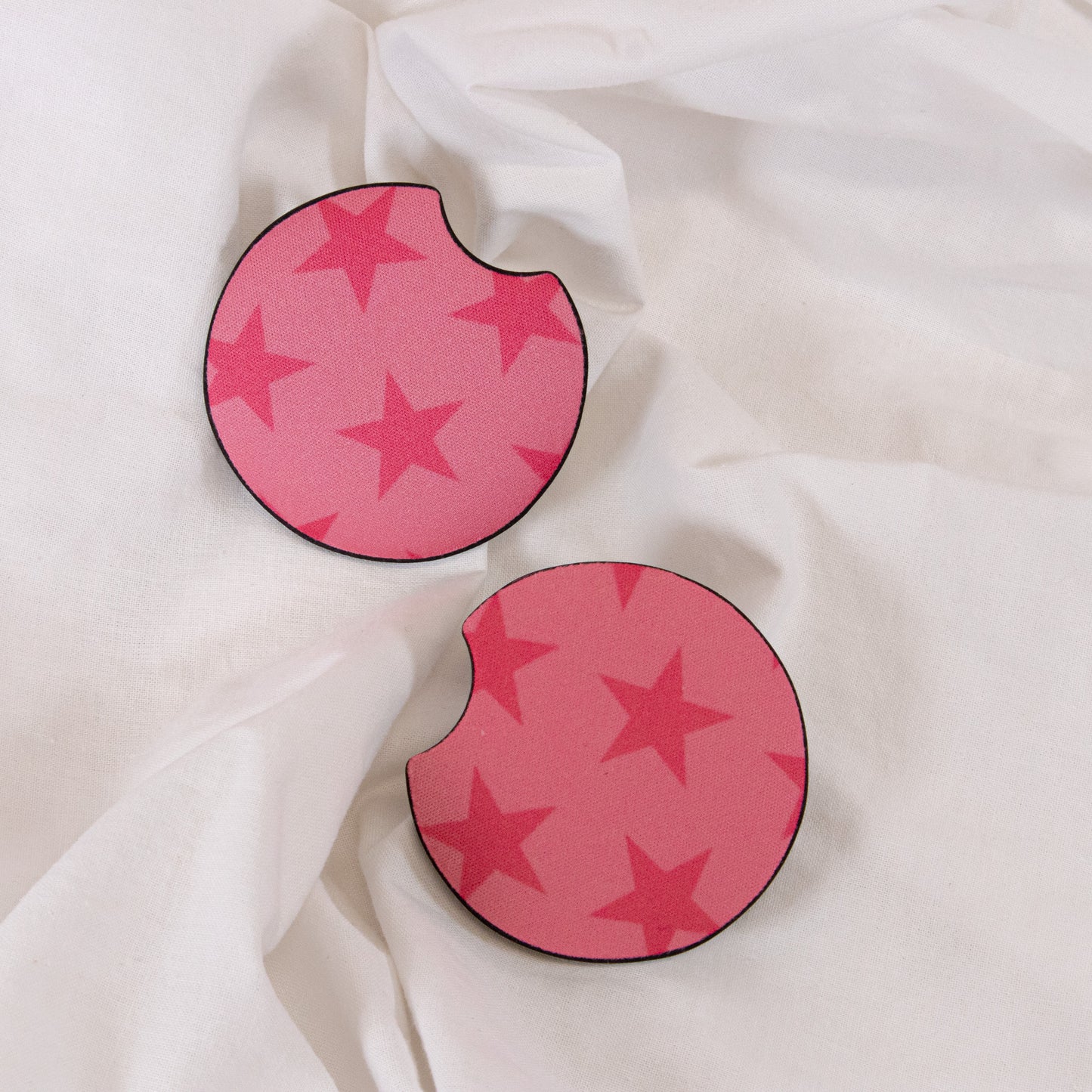 Pink Stars Car Coaster Set