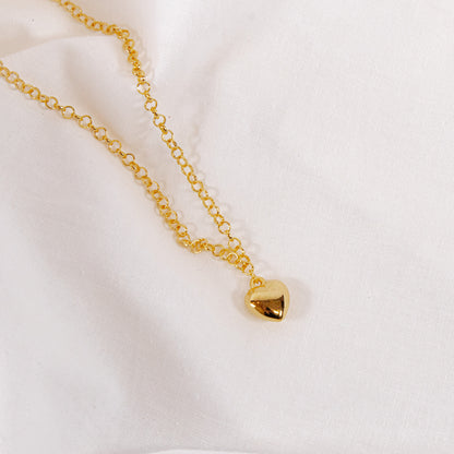 Puff Heart Chain Necklace