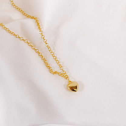 Puff Heart Chain Necklace