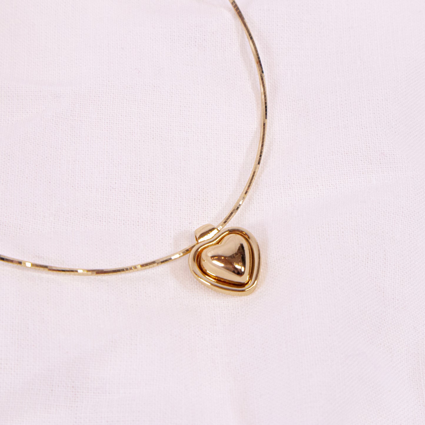 Puff Heart Pendant Necklace