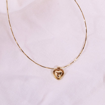 Puff Heart Pendant Necklace