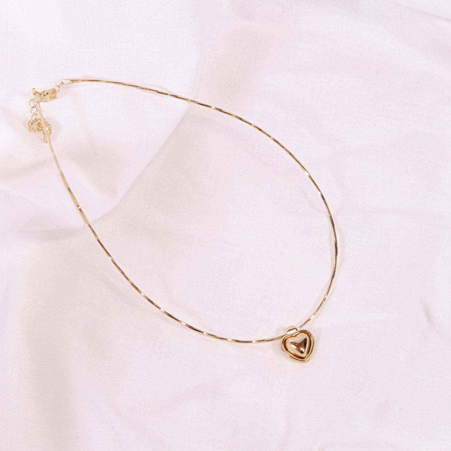 Puff Heart Pendant Necklace