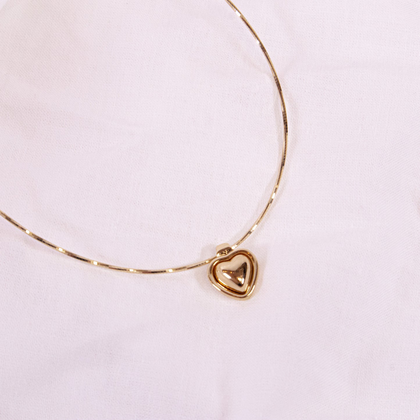 Puff Heart Pendant Necklace