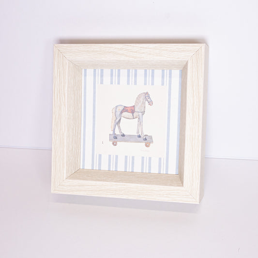 Blue Toy Horse Framed Wall Art