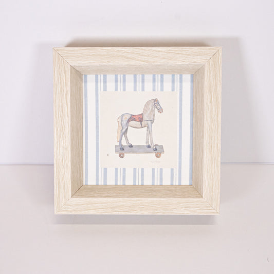 Blue Toy Horse Framed Wall Art