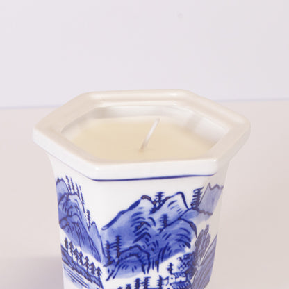 Blue And White Chinoiserie Candle