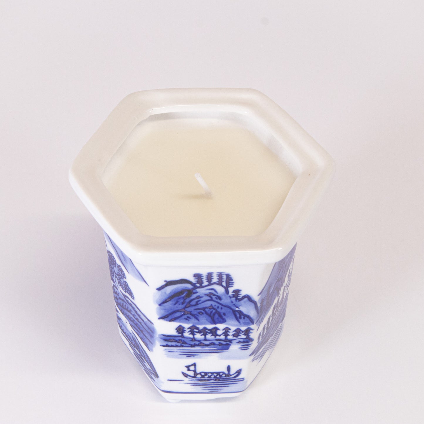 Blue And White Chinoiserie Candle