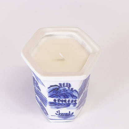 Blue And White Chinoiserie Candle