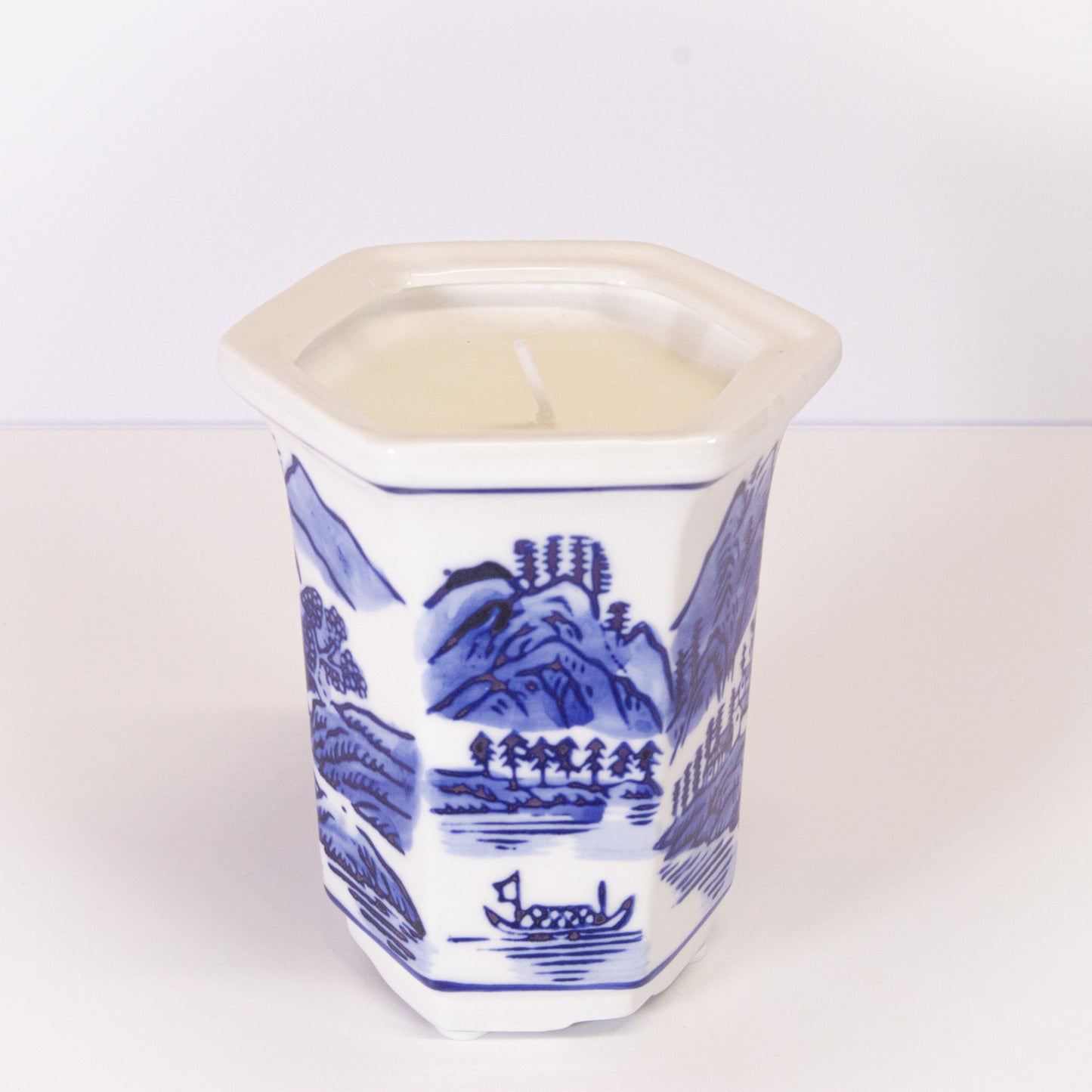 Blue And White Chinoiserie Candle