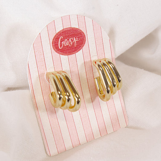 Layered Oval Hoop Earrings