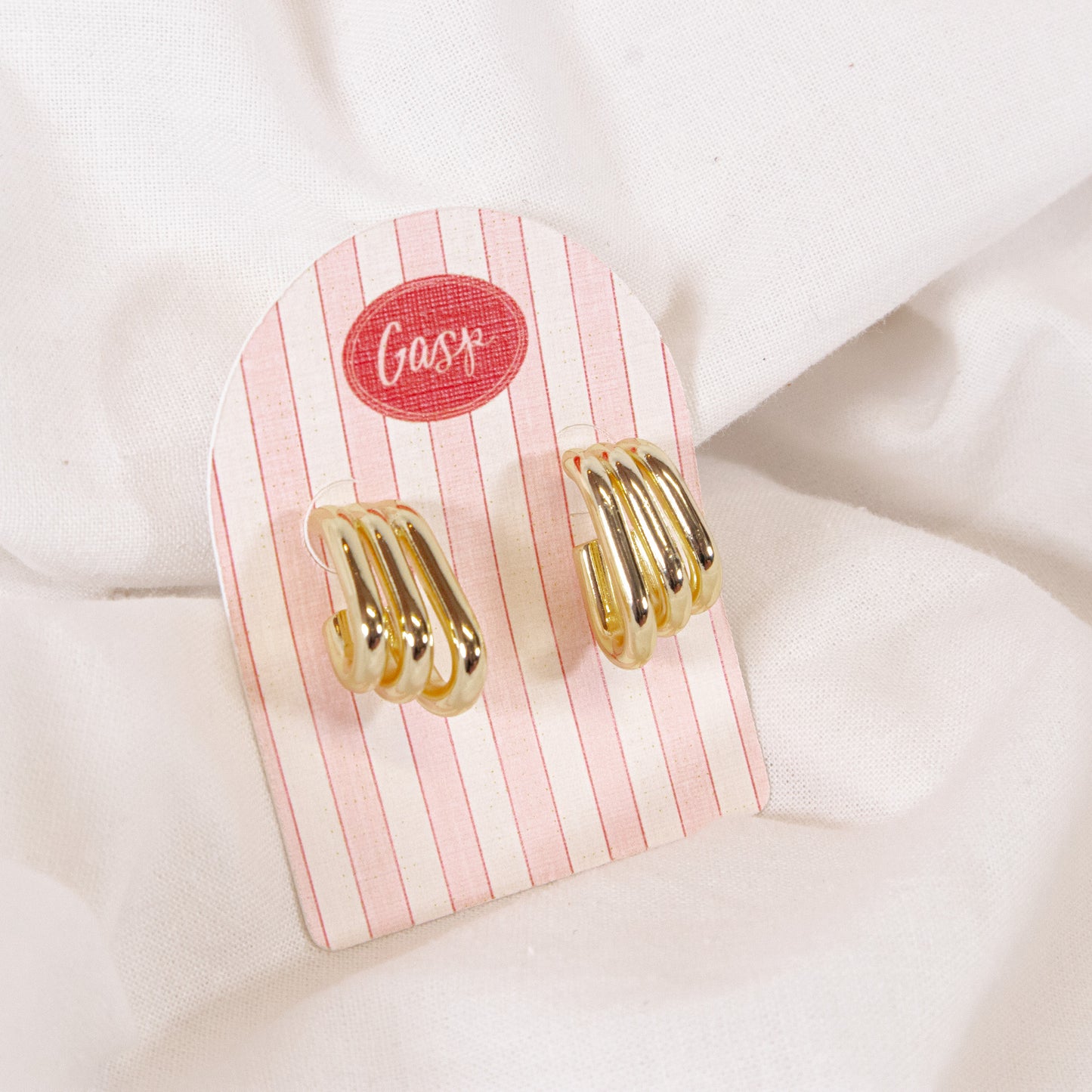 Layered Oval Hoop Earrings