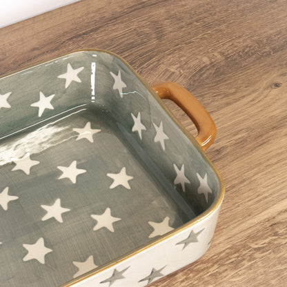 Green Stars Square Baking Dish