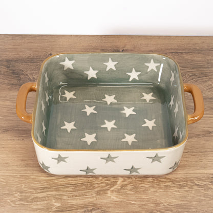 Green Stars Square Baking Dish