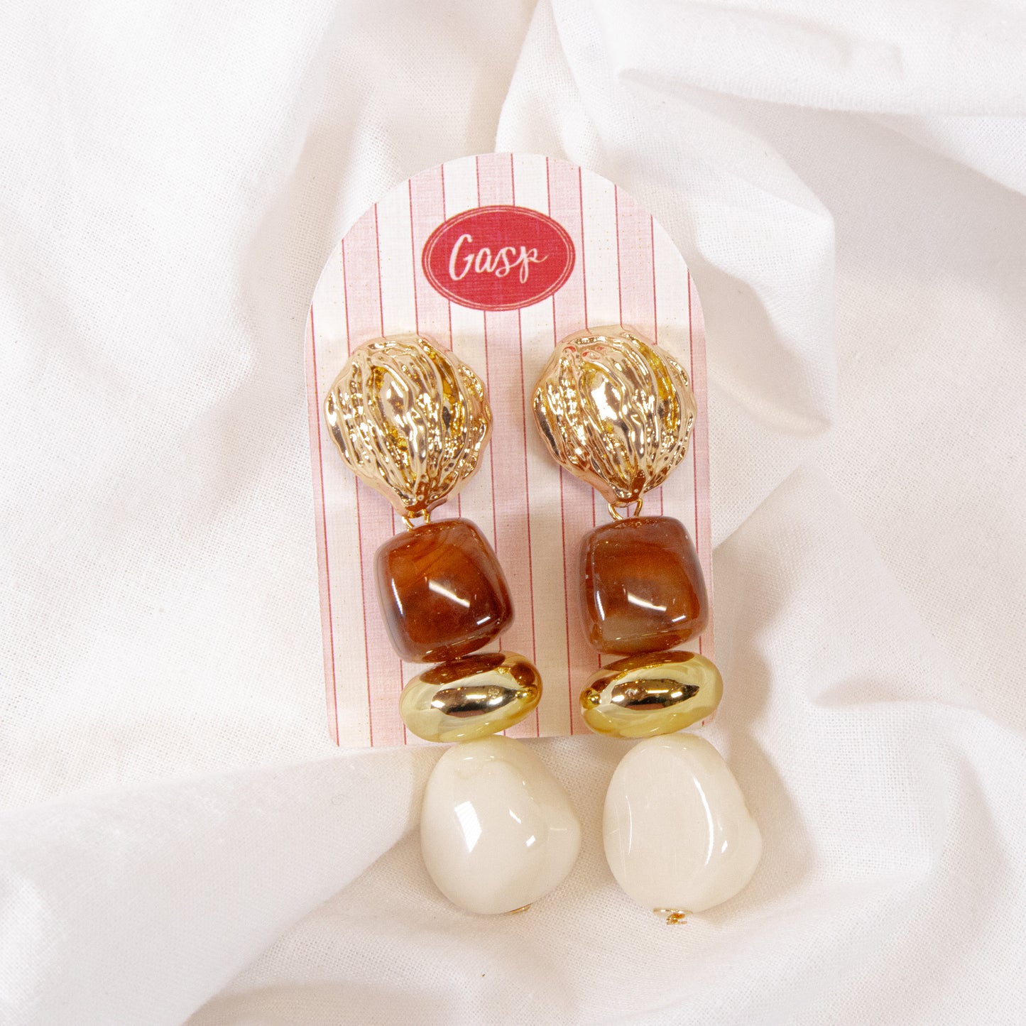 Chunky Beaded Drop Earrings